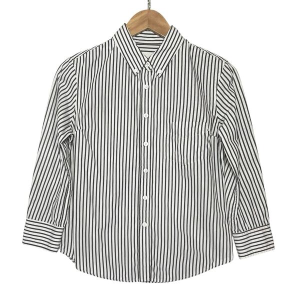 BAND OF OUTSIDERS Women’s 3/4 Sleeve Black and White Striped Blouse - Picture 1 of 4